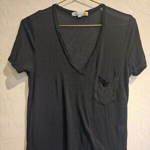 C&C Black V Neck Tee Size S